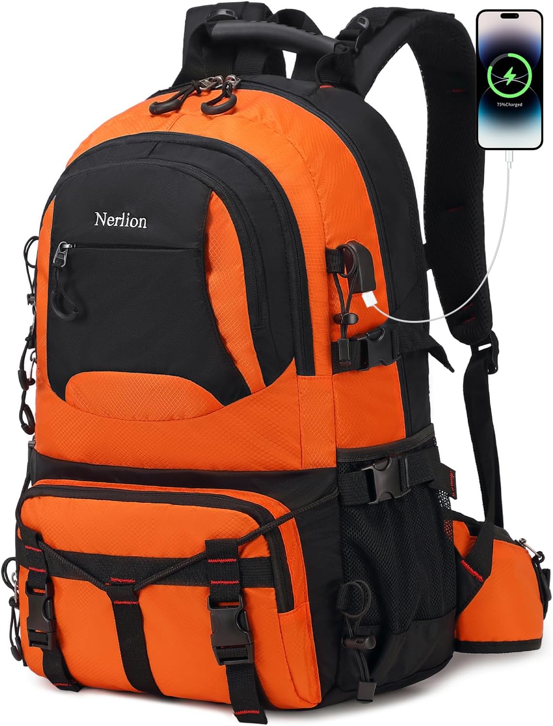 Nerlion 40L Hiking Backpack Travel Backpack for Men Women Camping Waterproof Outdoor Hiking Daypack Lightweight Backpack (Dark Gray)
