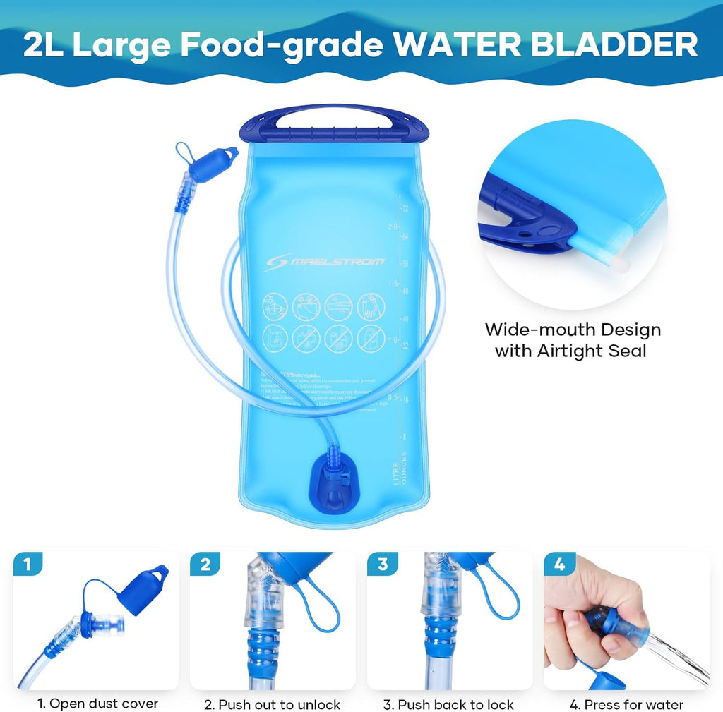 Maelstrom Hydration Backpack with 2L Water Bladder,Lightweight Running Vest