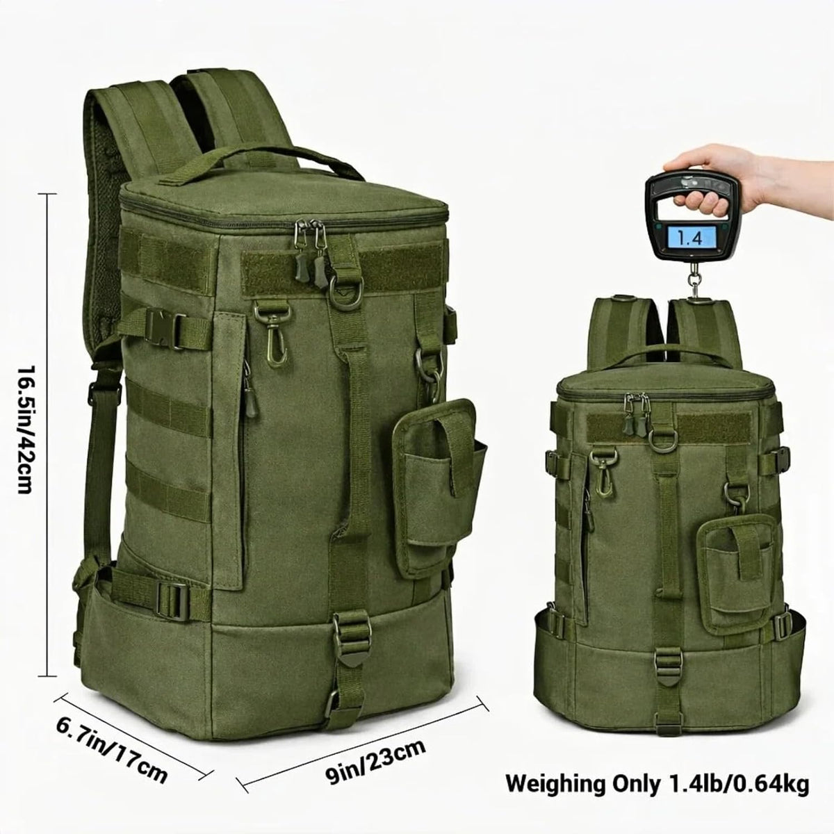 kokkoya Small Fishing Backpack with 2 Rod Holders, 16L Kayak Tackle Bag