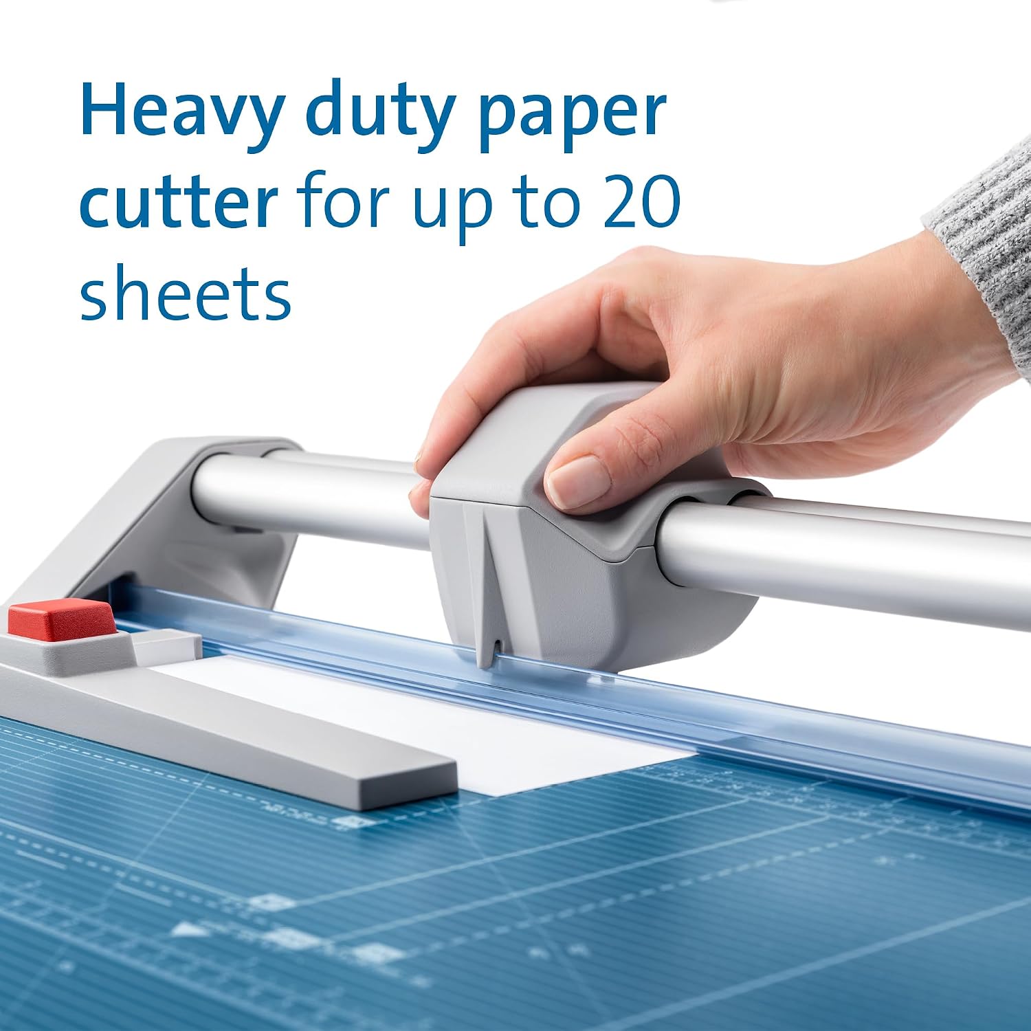 Dahle 552 Professional Rotary Trimmer, 20" Cut Length, 20 Sheet Capacity, Self-Sharpening, Dual Guide Bar, Automatic Clamp, German Engineered Paper Cutter