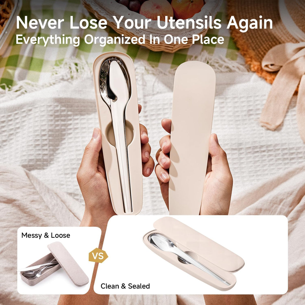 Travel Utensils with Magnetic Case