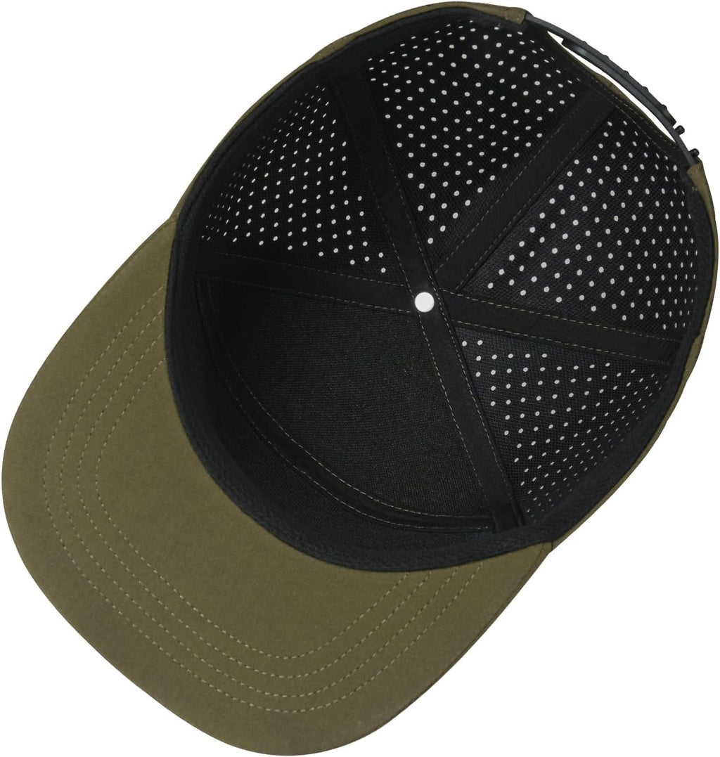 FEINION Men Laser Mesh Flat Brim Snapback Baseball Cap