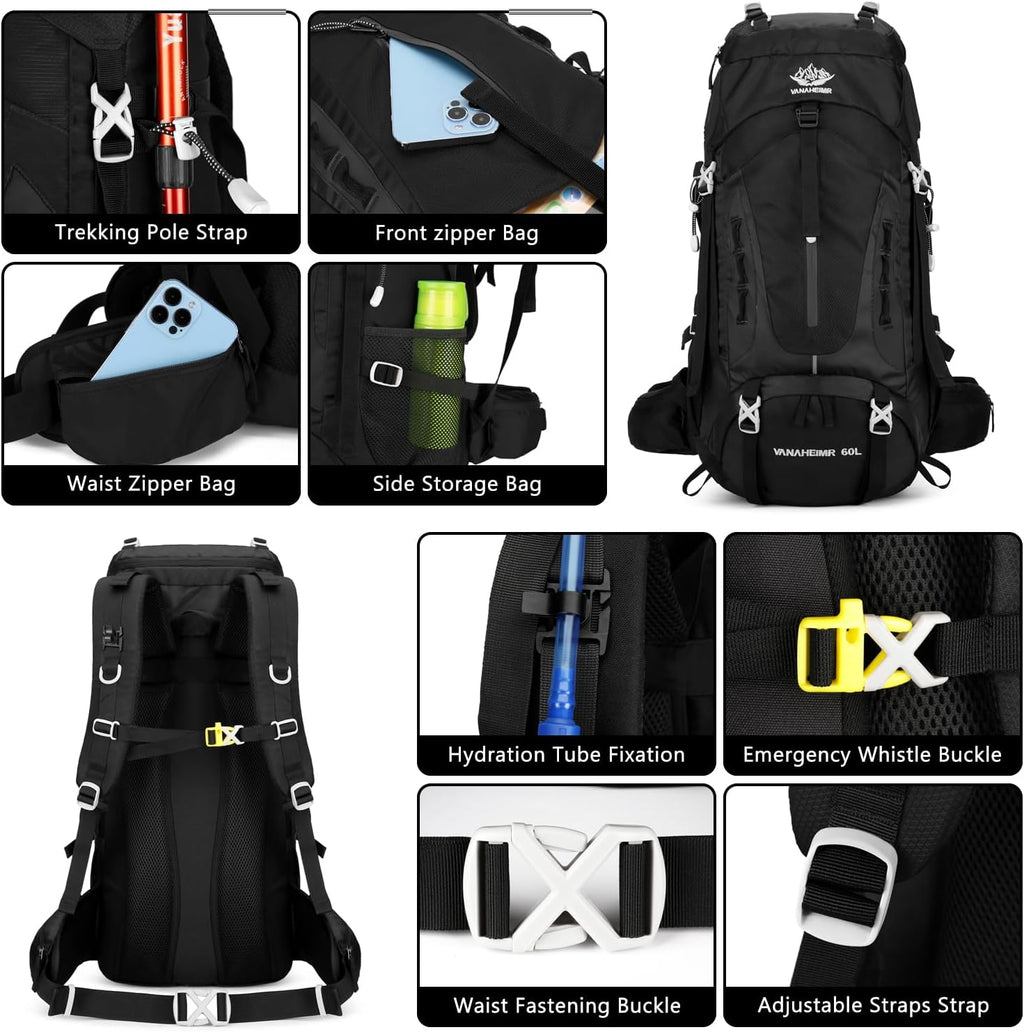 Esup 50L Waterproof Camping Hiking Backpack for Men and Women