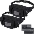 Tactical Fanny Packs, Military Waist Bag Utility Hip Belt Bags for Hiking Climbing Fishing Cycling Hunting with U.S Patch (Black+Black)