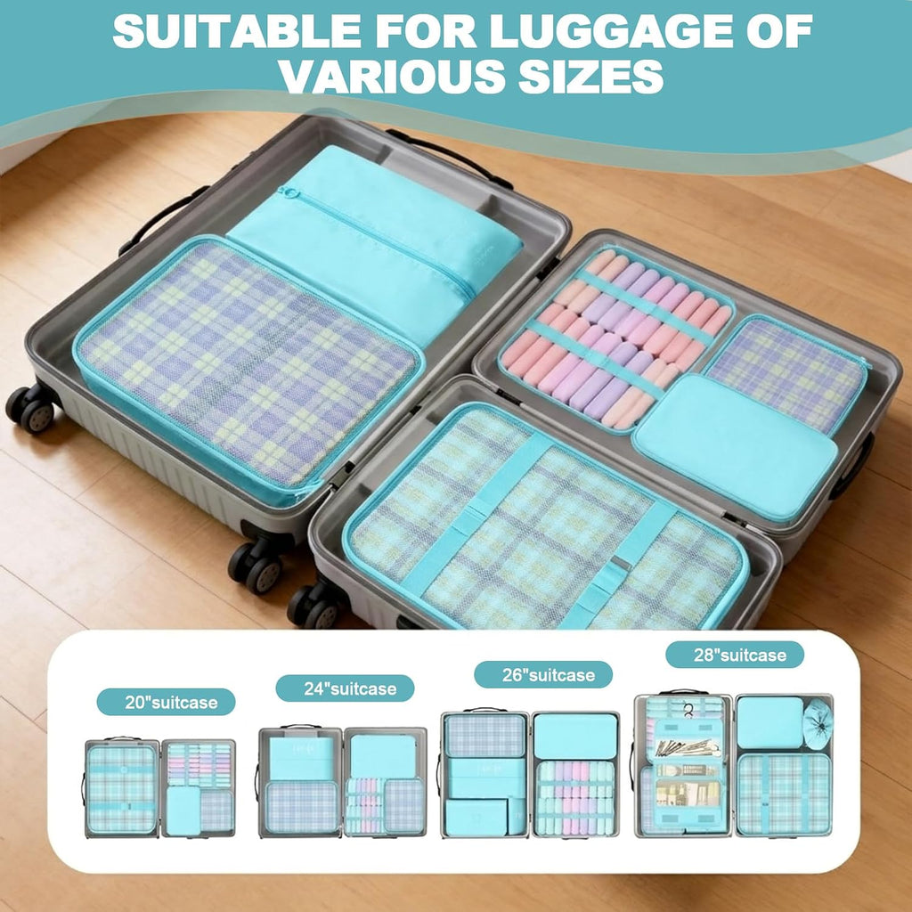 8/9 Set Packing Cubes for Travel, Suitcase Organizer Bags for Luggage