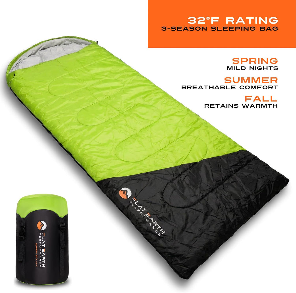 Expedition Backpacking Sleeping Bags for Adults, 32°F, Compression Sack