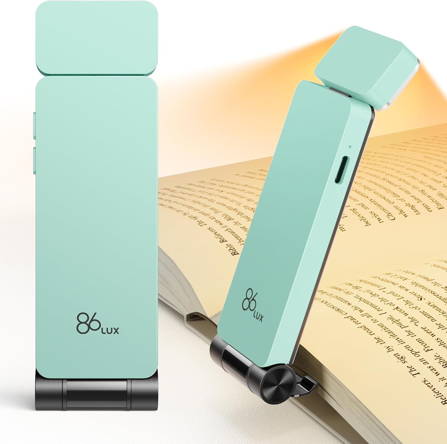 86lux Book Light, Rechargeable Reading Lights for Books in Bed