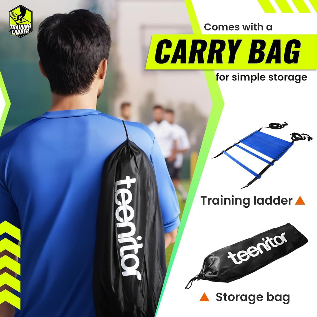Teenitor Agility Ladder Speed Ladder Training Ladder for Soccer, Speed, Football Fitness Feet Training Carry Bag Agility Training Equipment 13 rungs, 23 feet