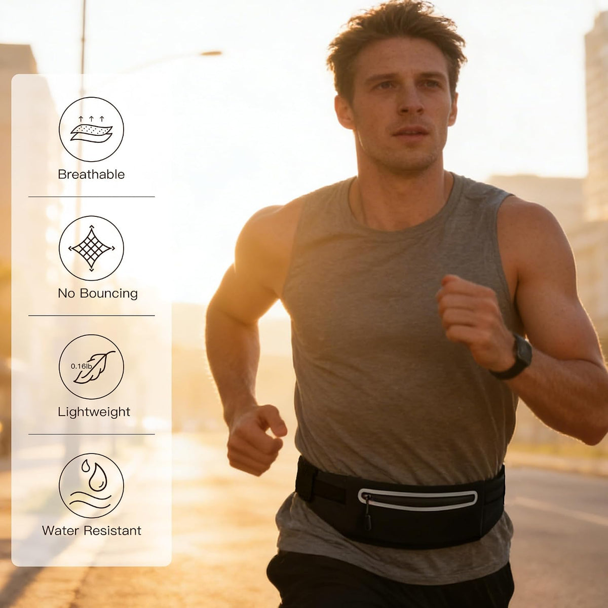 Slim Running Belt for Women Men,Phone Holder Waist Pack,Runners Fanny Pack