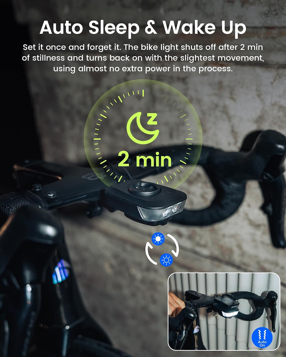 RAVEMEN FR1100 SE/FR500 Bike Headlight Compatible with Garmin/Wahoo Computers, 270° Wide-Angled Bicycle Front Light for Night Urban Riding & Daytime Warning, Auto On and Off, 6 Modes