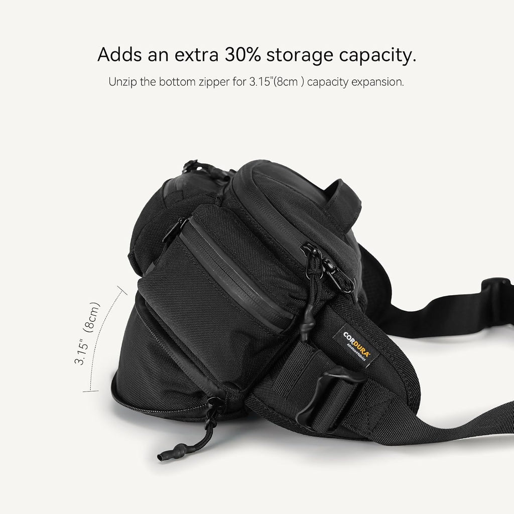 reeyee 6.5L Expandable Waist Pack for Men, Large Hip Pack for Cycling