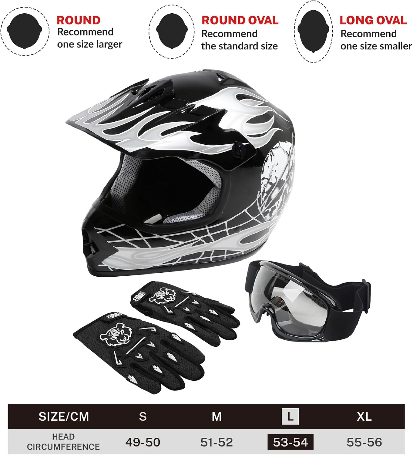SLMOTO DOT Youth Kids Motocross Helmet Set Fit for Motorcycle Dirt Bike ATV