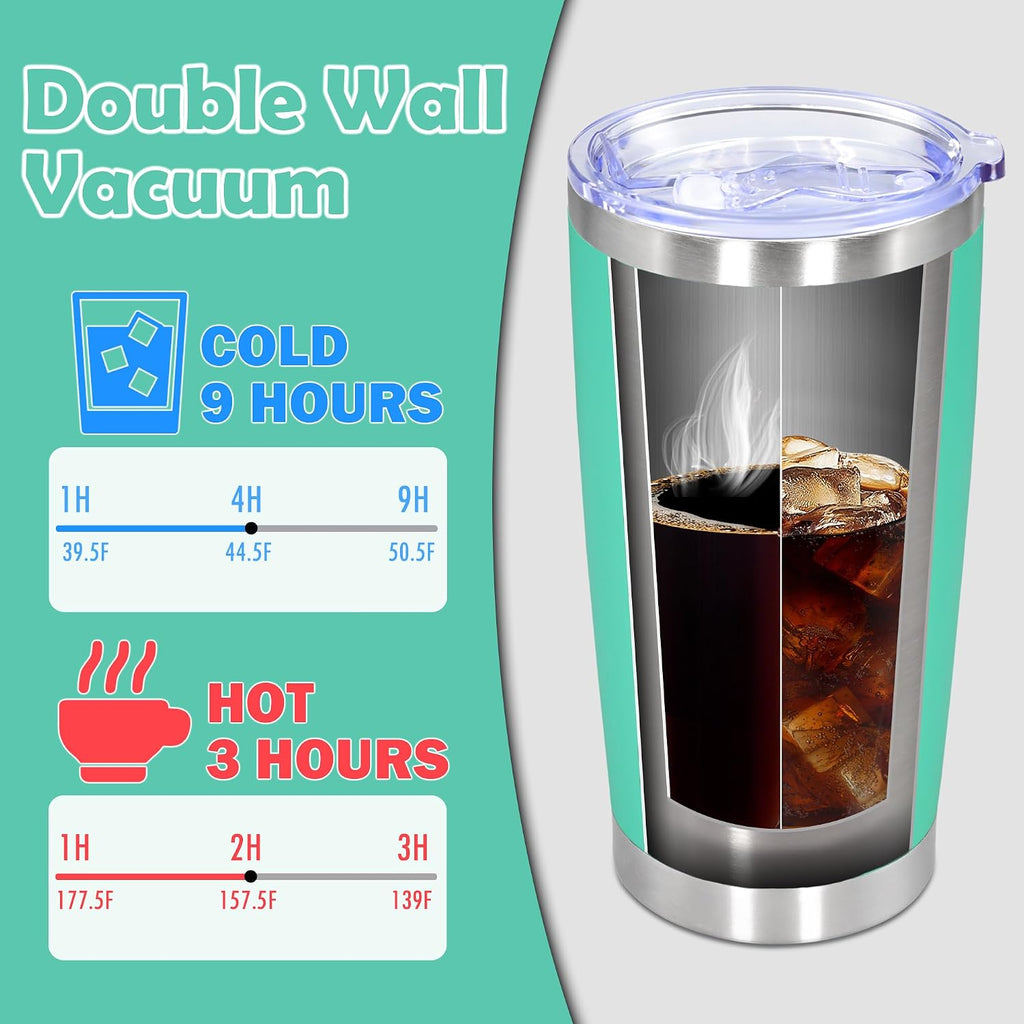 20oz Tumbler Stainless Steel Tumbler Coffee Tumbler with Lid Light Blue, 8P