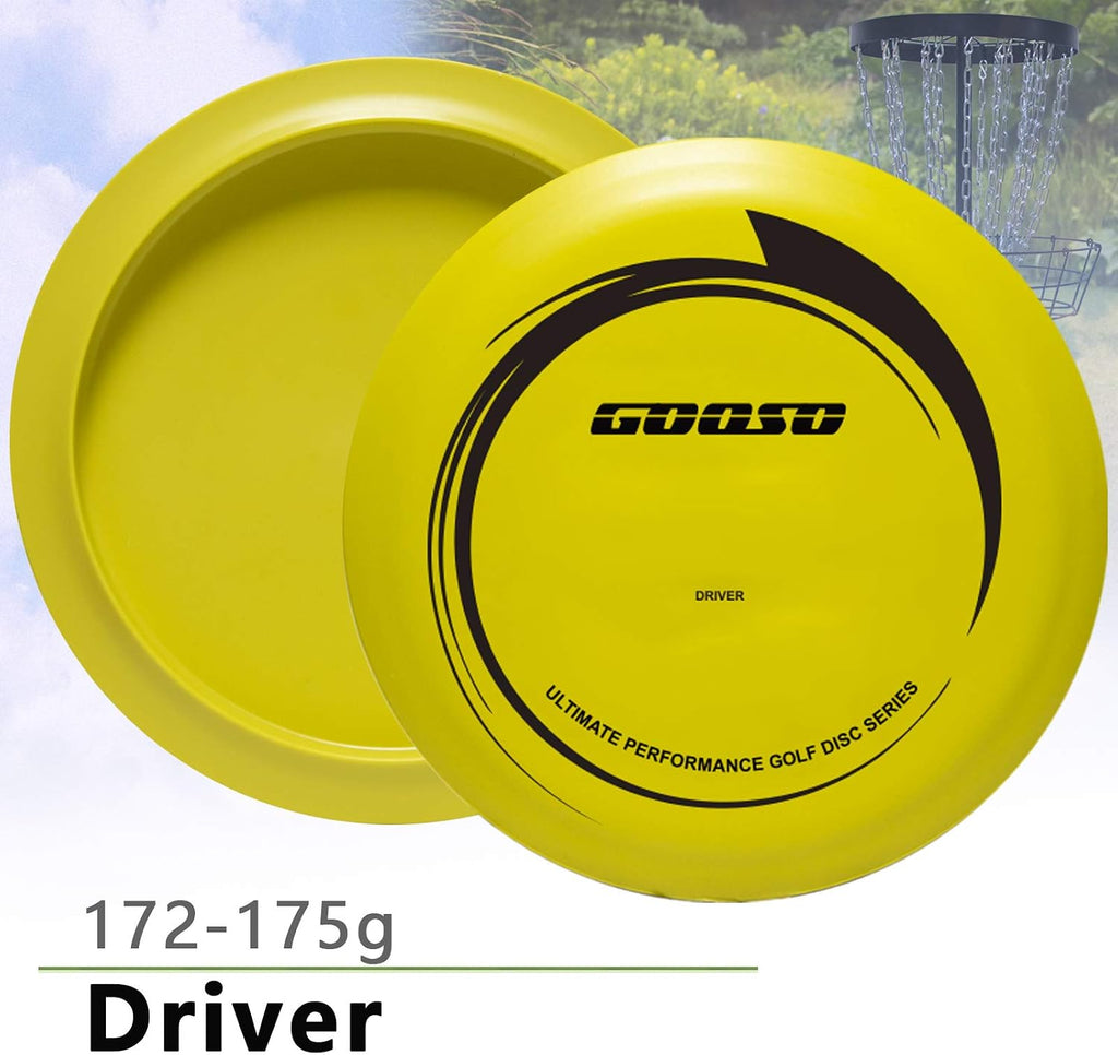 GOOSO Disc Golf Set - Driver, Mid-Range and Putter Discs with Disc Golf Bag for Outdoor and Backyard, Comfortable Plastic, 6 Pack