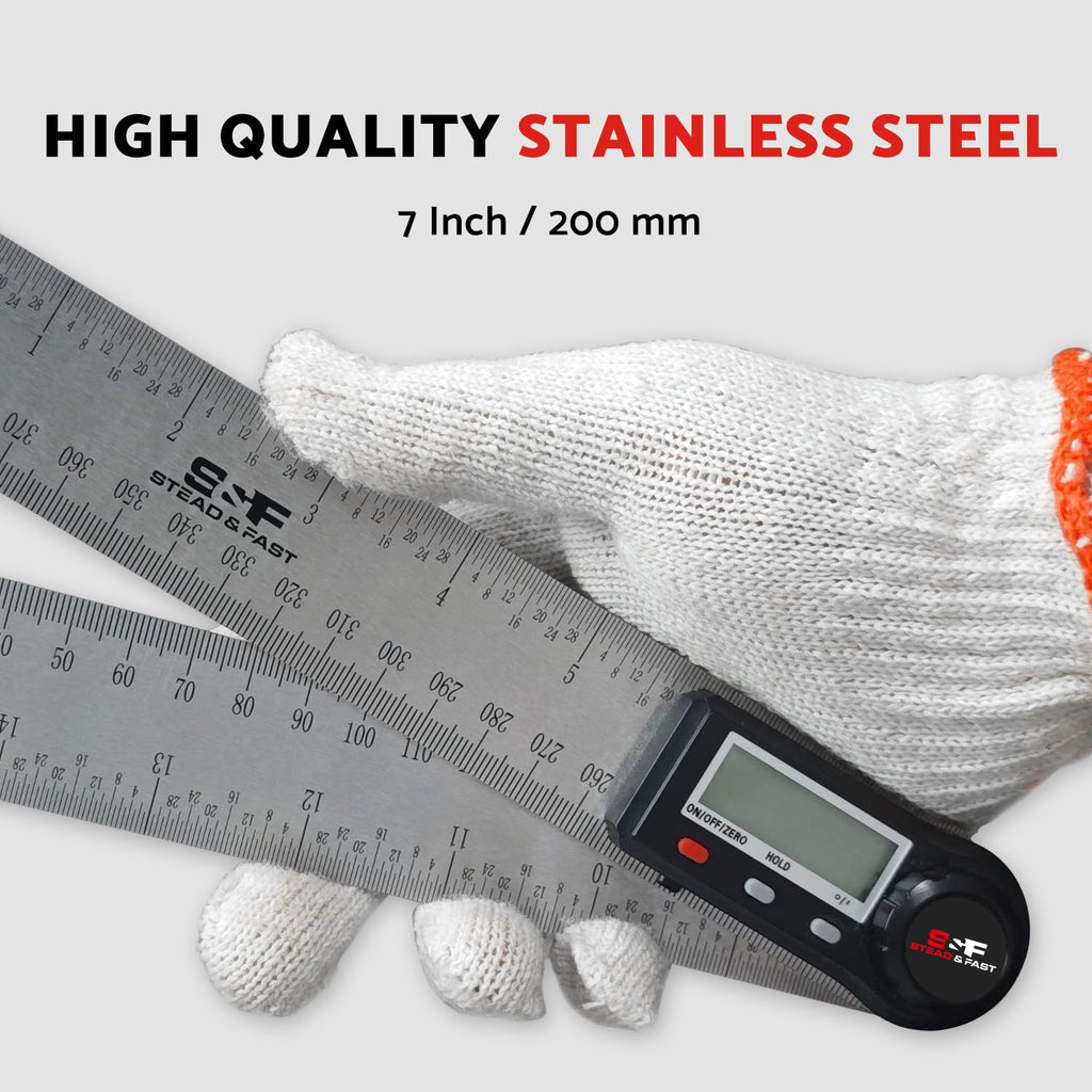 S&F STEAD & FAST Digital Angle Finder Tool with Case, 7 Inch / 200 mm