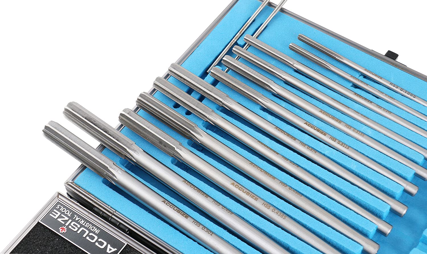 Accusize Industrial Tools Chucking Reamer Set, 0.1240" to 0.5010", 14 Pc