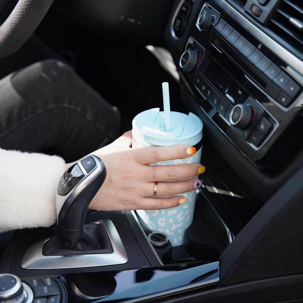 BJPKPK 18 oz Coffee Tumbler with Straw, Insulated Stainless Steel Cup