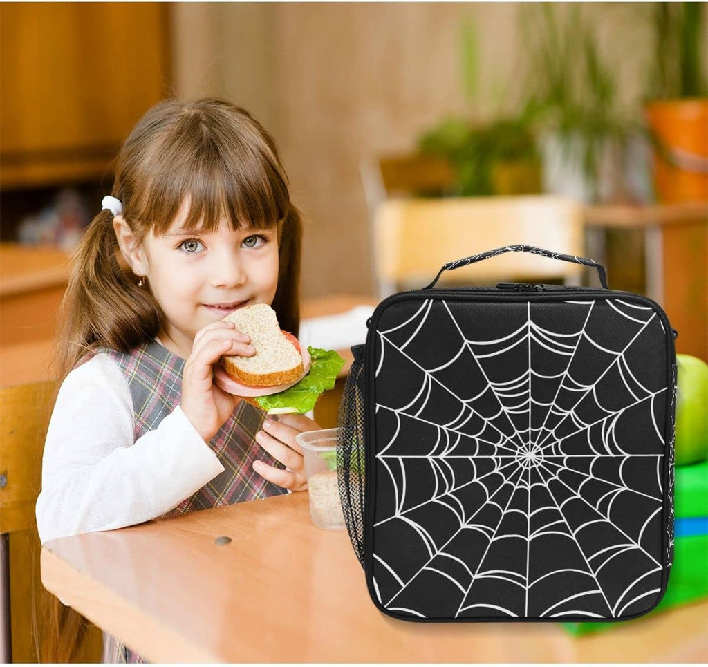 Goth Spider Web Lunch Box Insulated Lunch Bag Cooler Tote Bag