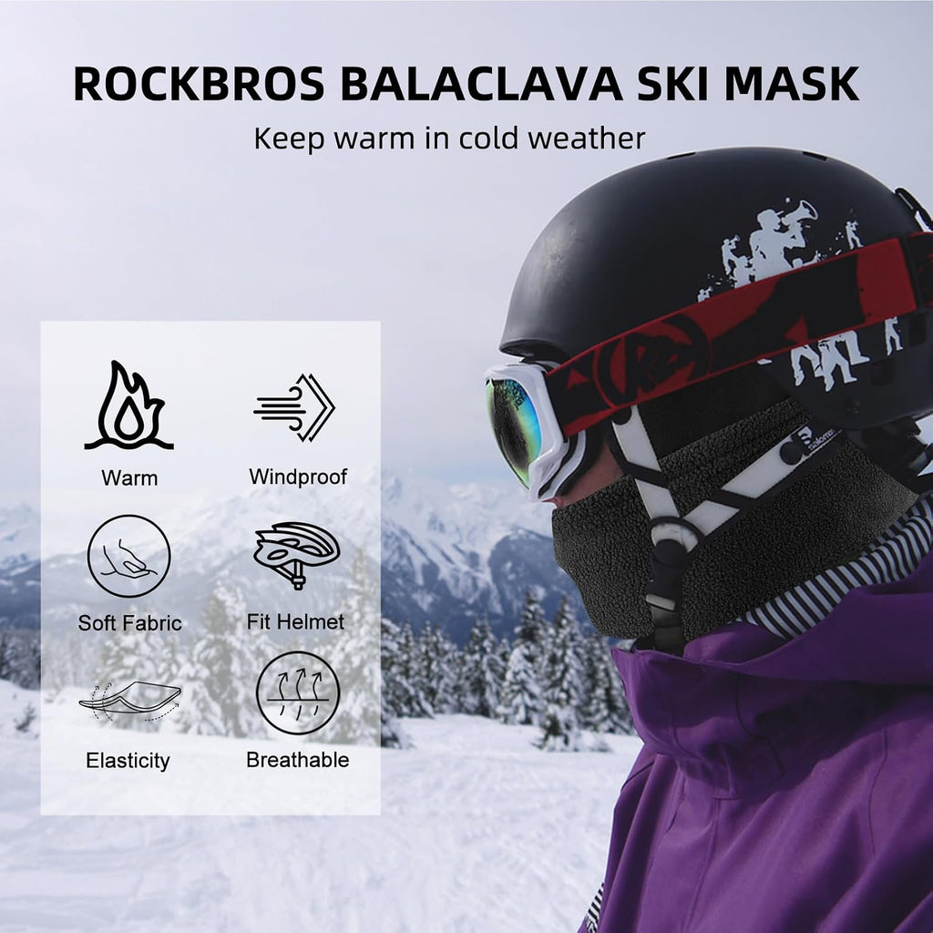 ROCKBROS Windproof Thermal Balaclava Ski Mask for Men and Women Cycling