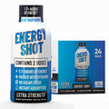 Blue Raspberry Extra Strength Energy Shot 24 pk – 260mg Natural Caffeine B12 B6 – Energy & Focus Support – 2 Servings Sugar Free Zero Calorie Green Tea B-Vitamins Electrolytes Vegan – 1.93 fl oz
