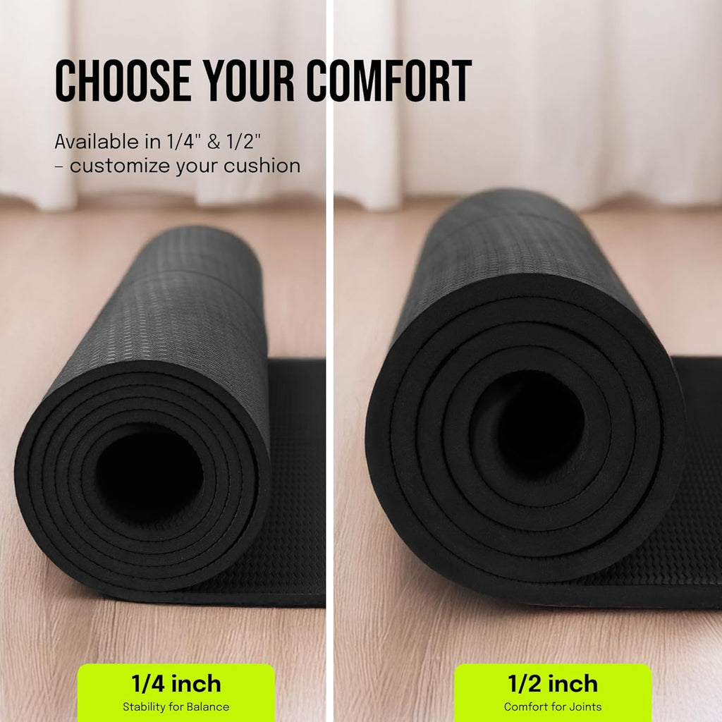 Gogokiwi Extra Wide Yoga Mat for Men Women (72"L x 36"W) Non Slip Fitness & Exercise Mat with Alignment Marks for Yoga, Pilates, Floor Workouts