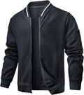 Wizoat Mens Casual Jacket Loose Fit Lightweight Jacket Varsity Bomber Jacket with Zipper