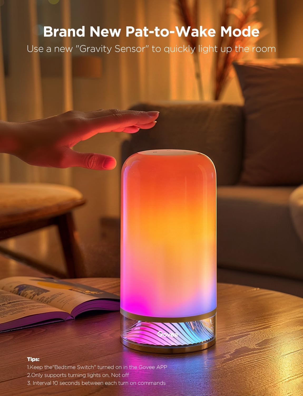 Govee RGBIC Smart Table Lamp 2, Touch Bedside Small Table Lamp (Corded)