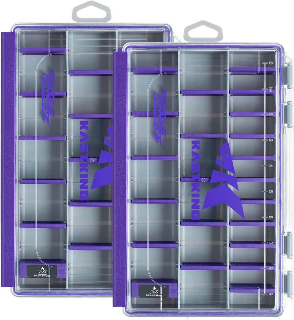 KastKing HyperSeal Waterproof Tackle Box, 3600 2 Packs, Purple
