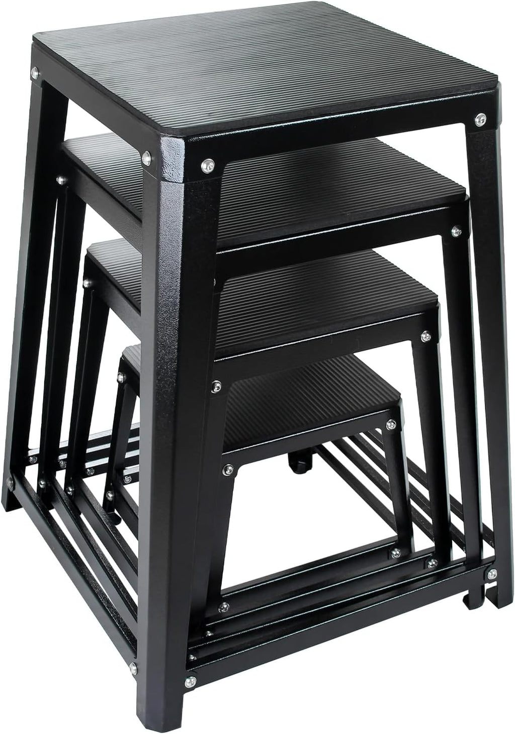 Metal Plyometric Jumping Box, Steel Fitness Exercise Jump Platforms Box for Conditioning Strength and Agility Training, 12 Inch Anti-Slip Workout Step Up Box for Home Gym
