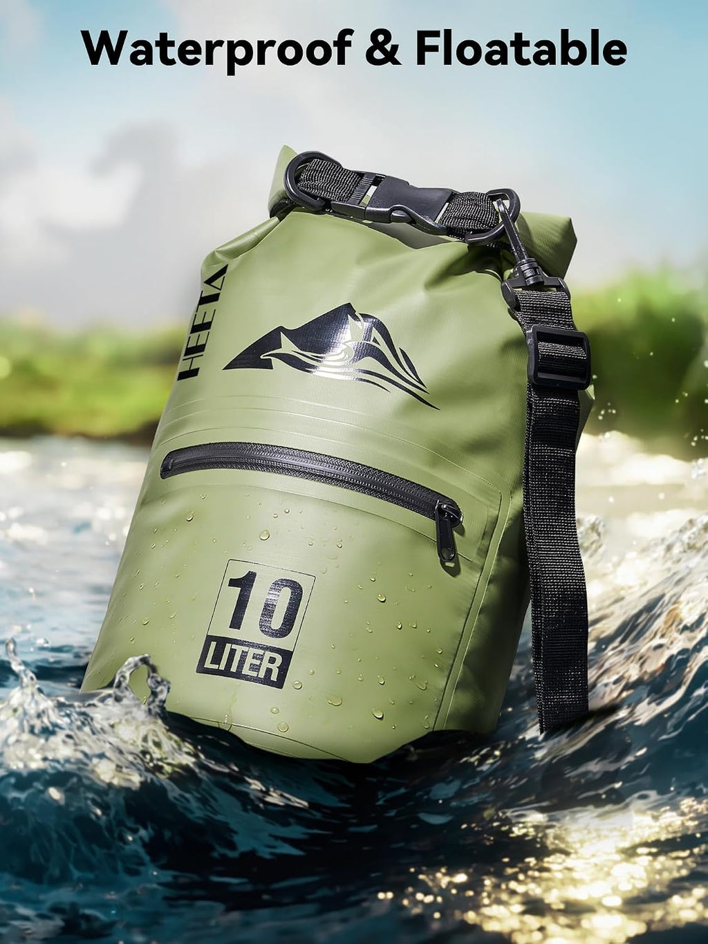 HEETA Waterproof Dry Bag Backpack with Zippered Pocket 5L/10L/20L/30L/40L
