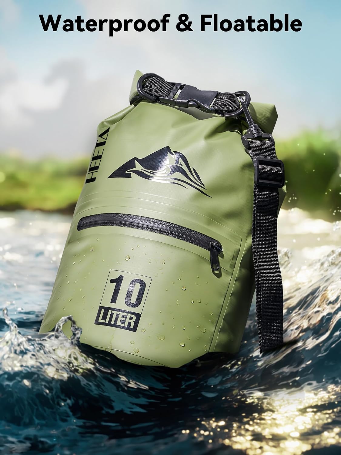 HEETA Waterproof Dry Bag Backpack with Zippered Pocket 5L/10L/20L/30L/40L
