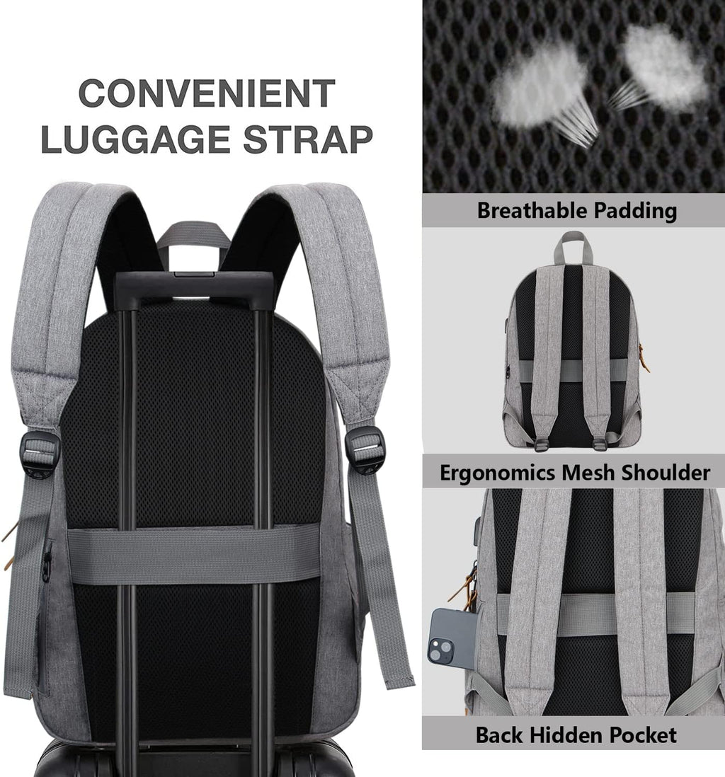 SUPACOOL Large Laptop Backpack with USB Charging Port for Men and Women