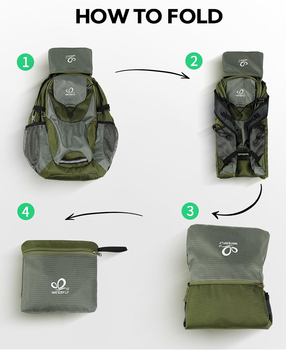 WATERFLY Lightweight Packable Hiking Backpack, 30L Day Pack