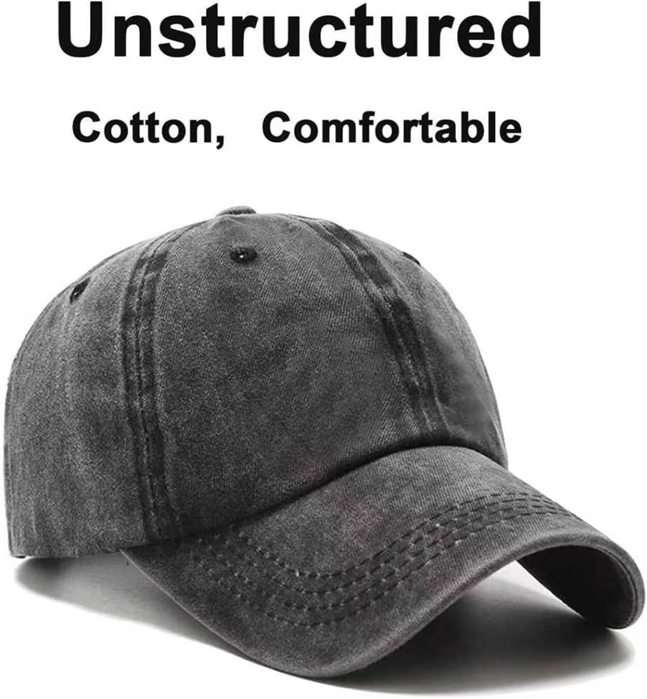 PFFY 2 Packs Vintage Washed Distressed Baseball Cap Dad Hat for Men Women