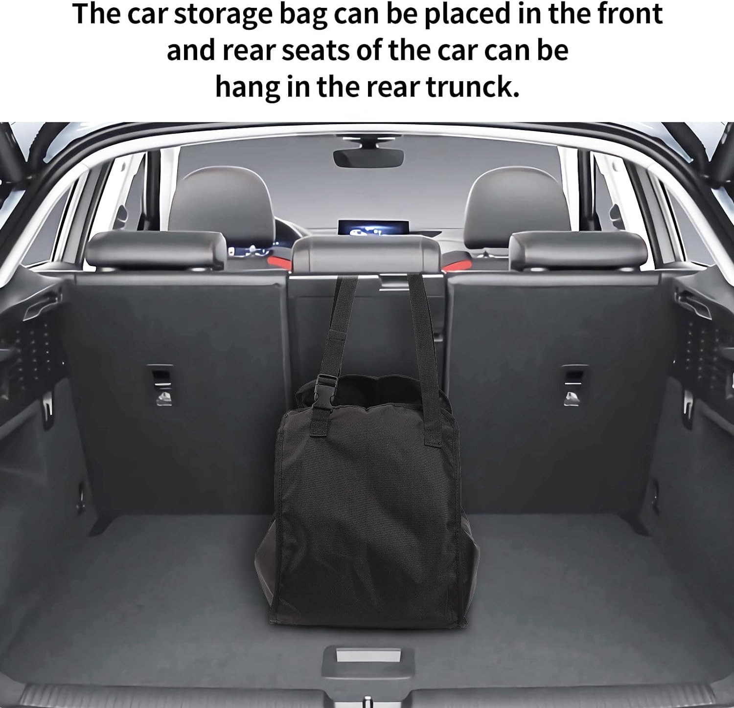 Car Seat Organizer - Large Capacity Passenger Seat Storage Travel Bag, Portable, Foldable and Collapsible Miscellaneous Car Hanging Bags, Reusable Shopping Tote with Drawstrings