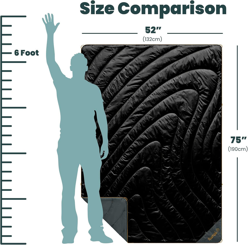 Rumpl Original Puffy 1-Person Blanket, Black