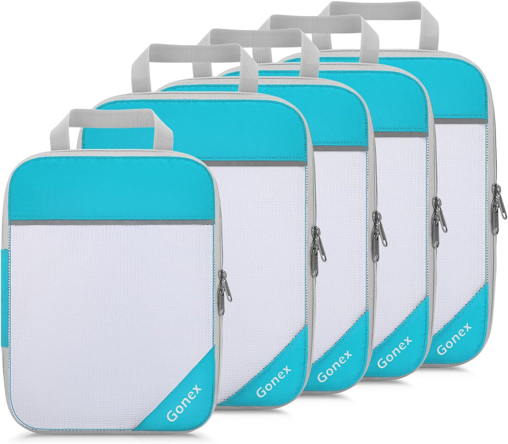 Gonex Compression Packing Cubes for Travel, Mesh Bags Luggage Organizers