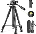Huepar Tripod 50-inch Extendable Height Tripod Use with Laser Level, Point Lasers, Lazer Distance Measures, 1/4" and 5/8" Thread Mount for for Varieties Tools, Outdoor and Indoor T13A