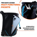 Chalk Bag for Rock Climbing with Quick-Clip Belt, Large Zippered Pockets & Brush Holder - Weight Lifting, Gym, Bouldering, Disc Golf, Wall Climbing Gear Accessories