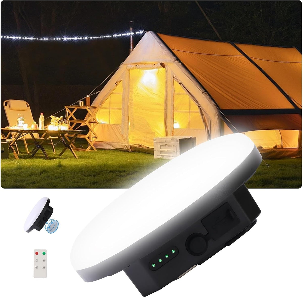 Transparent Portable Rechargeable LED Camping Lights,Waterproof Outdoor Light with 5000Lm,Super Bright Hanging Lanterns for Tents, Canopies & Outdoor Emergencies