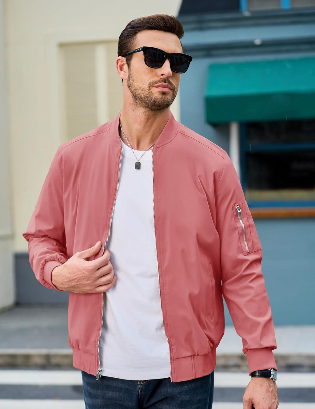 MAGCOMSEN Men's Bomber Jacket Lightweight Windbreaker Spring Fall Jacket