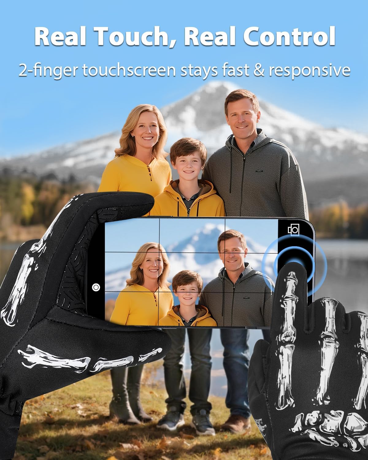 RIGWARL Winter Gloves for Men, Waterproof Touchscreen, Cold Weather
