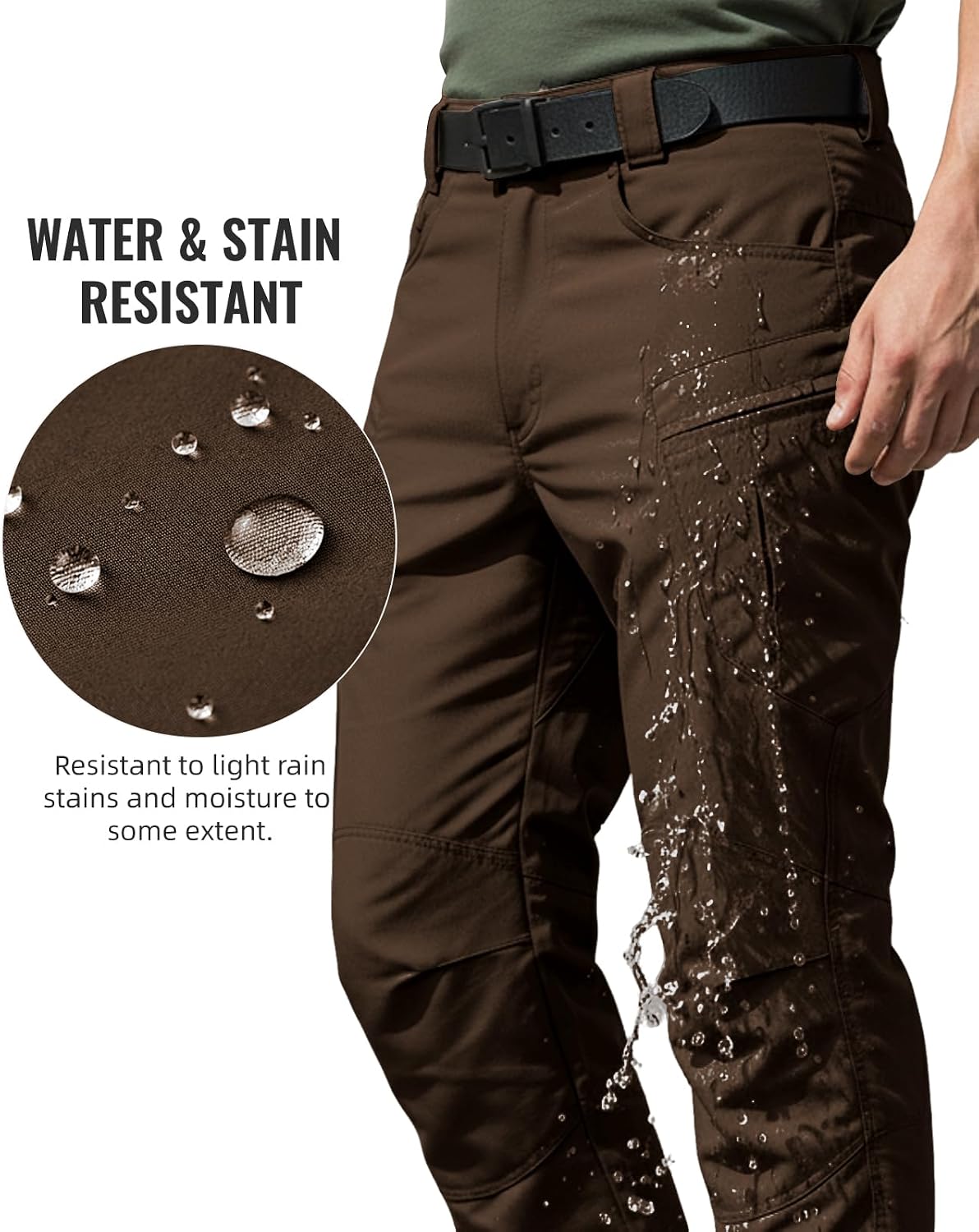Men's Stretch Tactical Pants,Water Resistant Ripstop Cargo Pants,Lightweight Outdoor Work Hiking Pants with Pockets