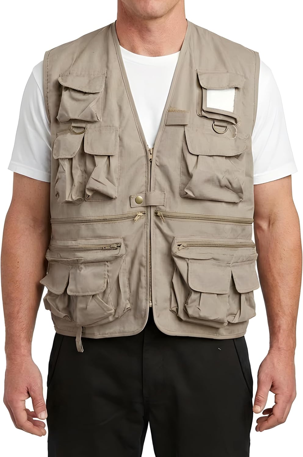 BACKBONE Men's Multi‑Pocket Travel Utility Vest, Outdoor Photography Safari Vest