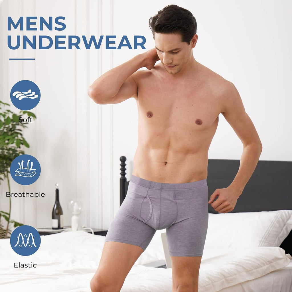 BAMBOO COOL Men's Cooling Underwear Ultra Soft Breathable Boxer Briefs Pack