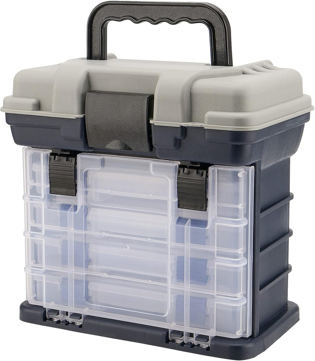 SINJEUN 4 Layers Fishing Tackle Box, Portable Fishing Tackle Storage Box, Fresh Water and Salt Water Tackle Box Kit Organizer for Fishing Accessories, 110 lbs Load Capacity