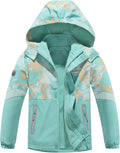 MGEOY Kids Rain Jacket, Waterproof Lightweight Hooded Windbreaker for Boys Girls 4-16Y