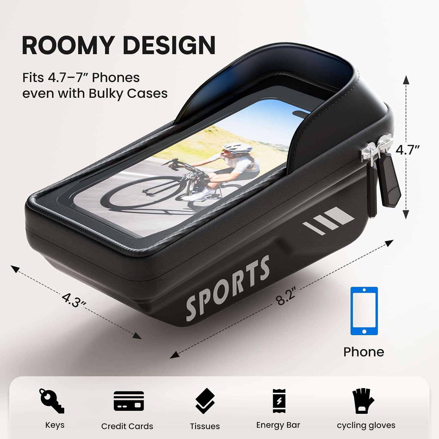 Povlen Waterproof Bike Frame Bag with Phone Holder