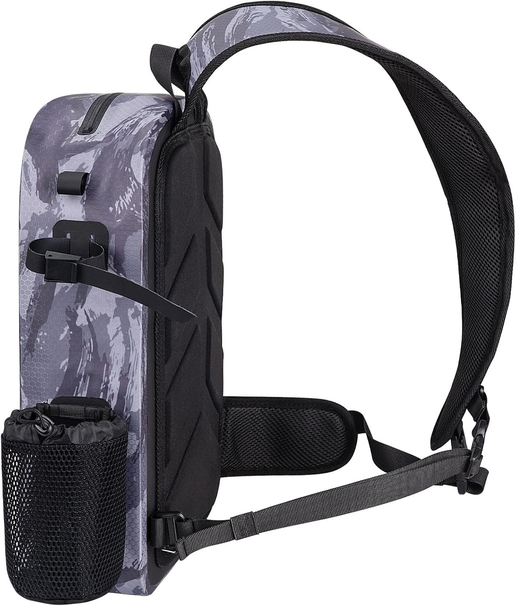 THKFISH IPX8 Waterproof Fishing Backpack with Rod Holder, Lightweight Fishing Sling Bag, Move Freely Fish Gifts for Men
