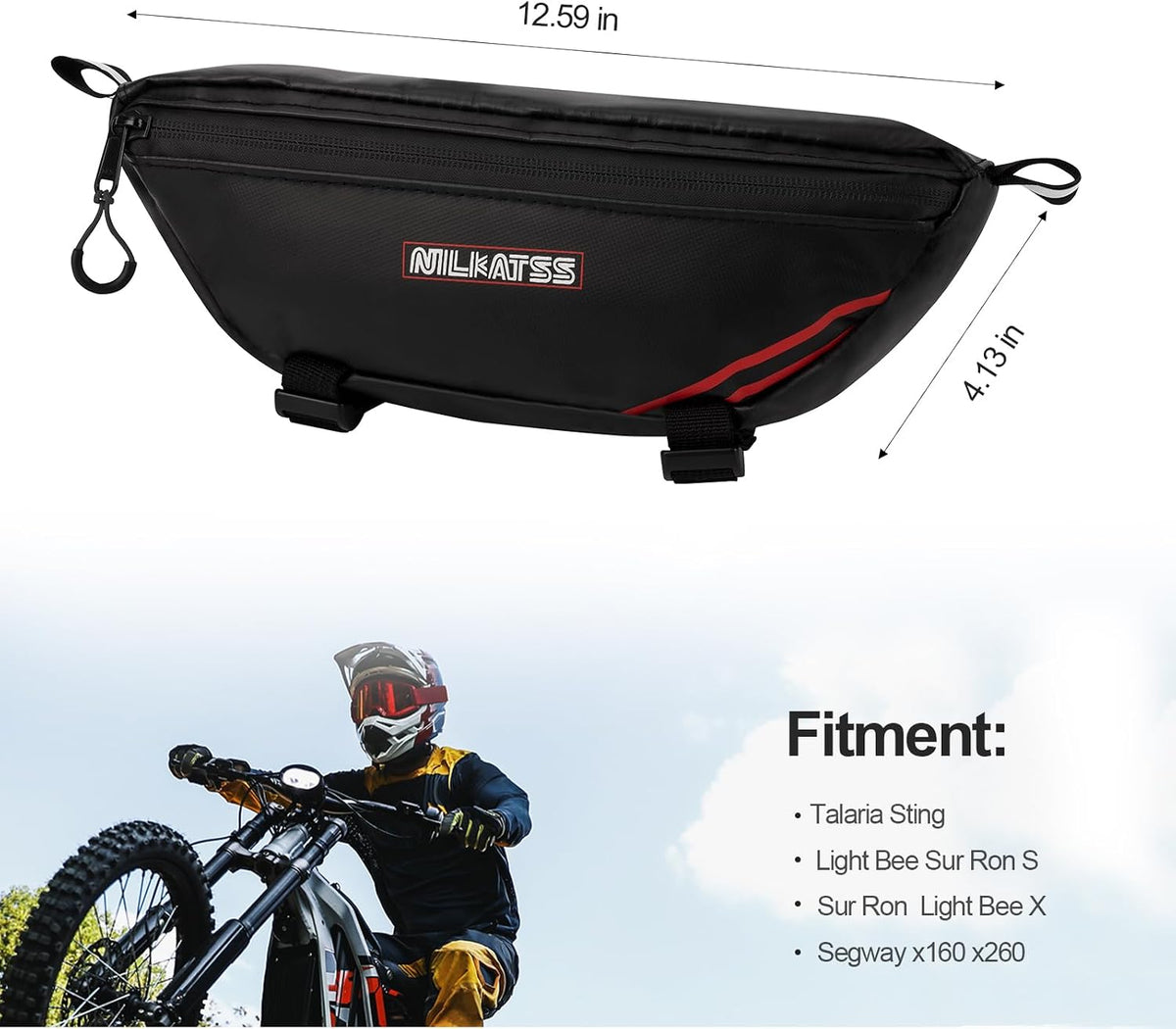 Nilkatss Waterproof Dirt Bike Handlebar Tool Bag Fits Sur Ron & Talaria